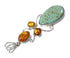 #8 Turquoise Amber Silver Southwest Pendant YX77183